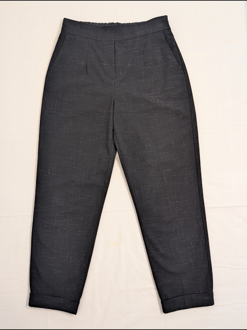 Dynamite High-Waist Cuffed Cropped Trousers or Dress Pants - Black